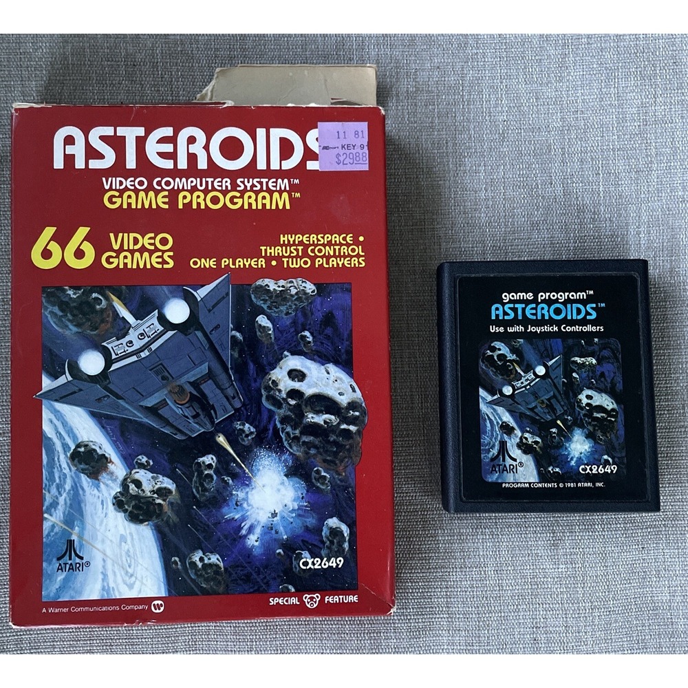 Asteroids 1981 Atari 2600 With Original Box No Manual Included Vntg Video game